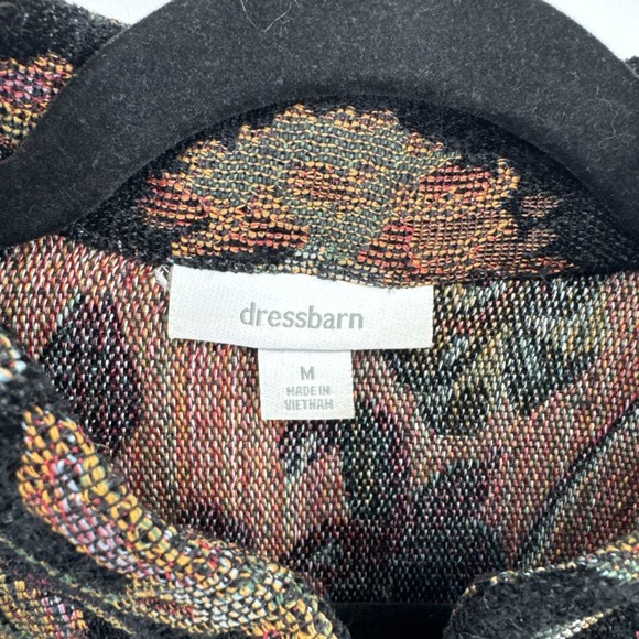 Vintage Dressbarn Tapestry Jacket Womens Medium Black Floral Print Dark Romantic - Picture 5 of 15